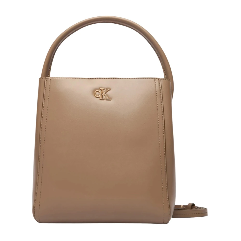 Calvin Klein Women's Beige Bucket Bag With Strap