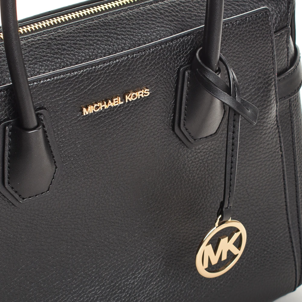 Michael Kors Elegante Satchel Tas met Gouden Accenten Black Dames