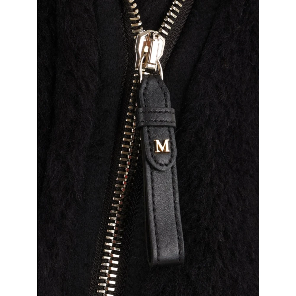 Max Mara Zwarte Teddyjas met Asymmetrische Rits Black Dames