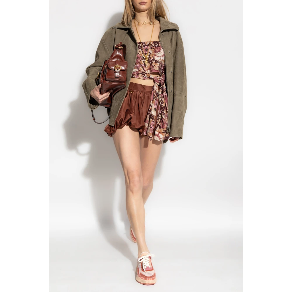 Chloé Zijden shorts Brown Dames