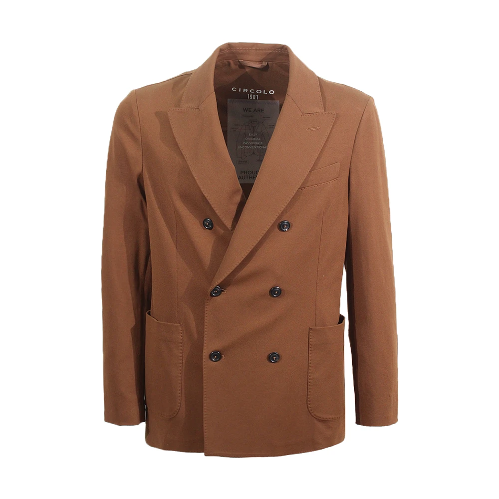 Circolo 1901 Bruine Peak Revers Jas Cacao Brown Heren