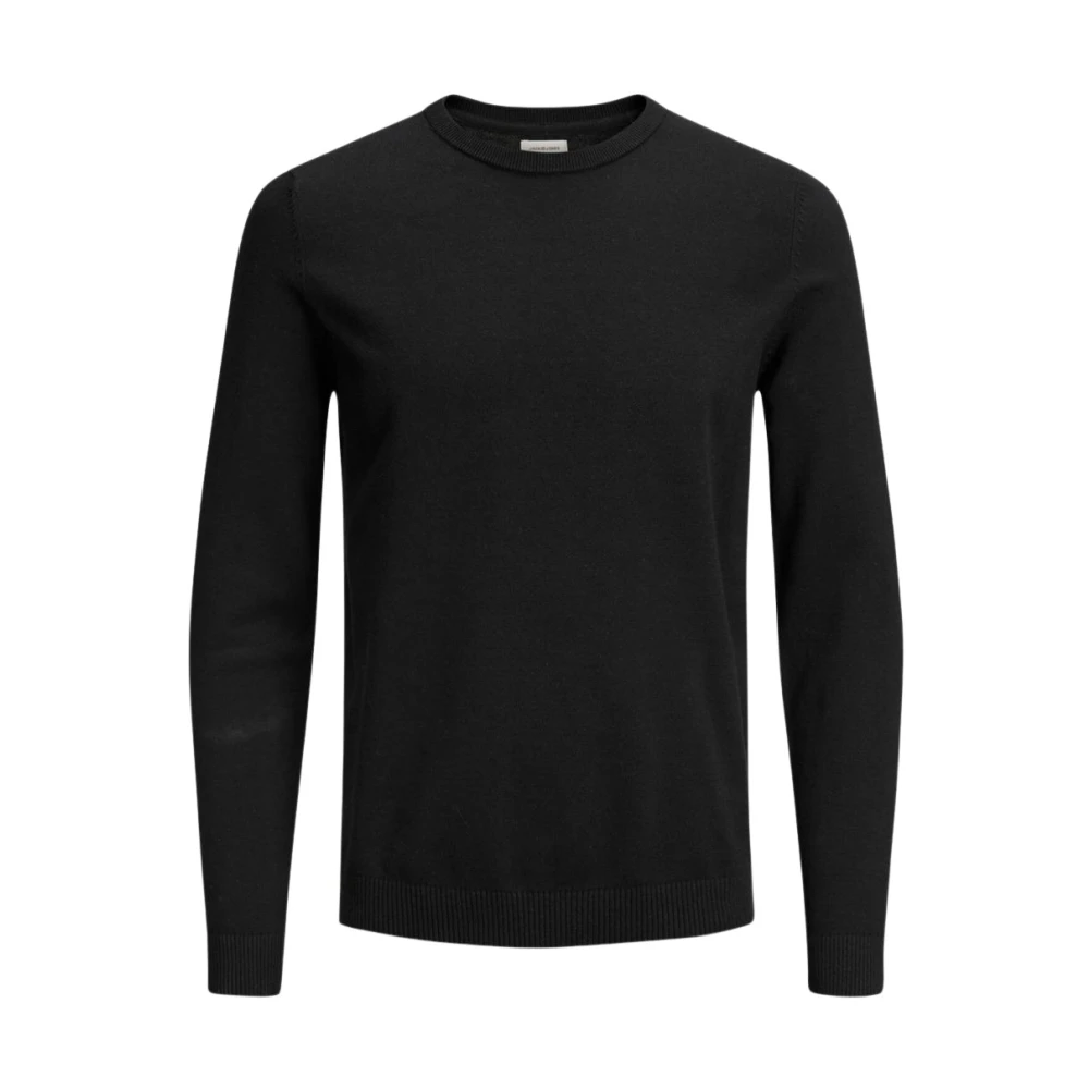 Jack & Jones Men's Black Round-Neck Knitwear