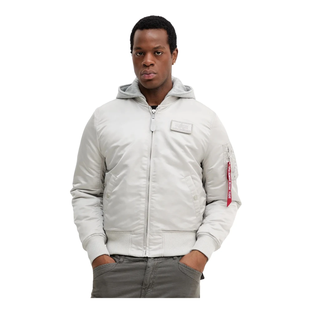 Alpha Industries Uomo Grigio Giacca Ma-1 Zh Back Print - Immagine 2