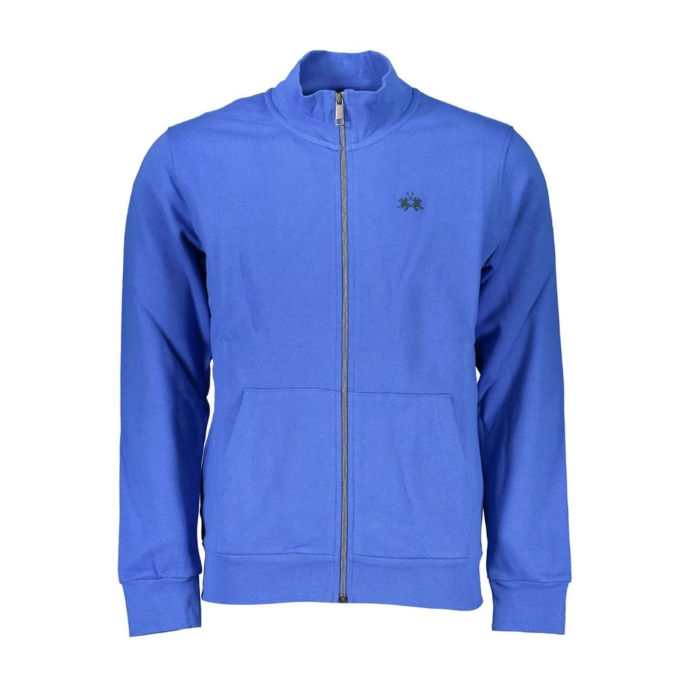 La Martina Men's Blue Zip-Throughs,, Fleece Embroidered Sweatshirt With Zipper 3XL