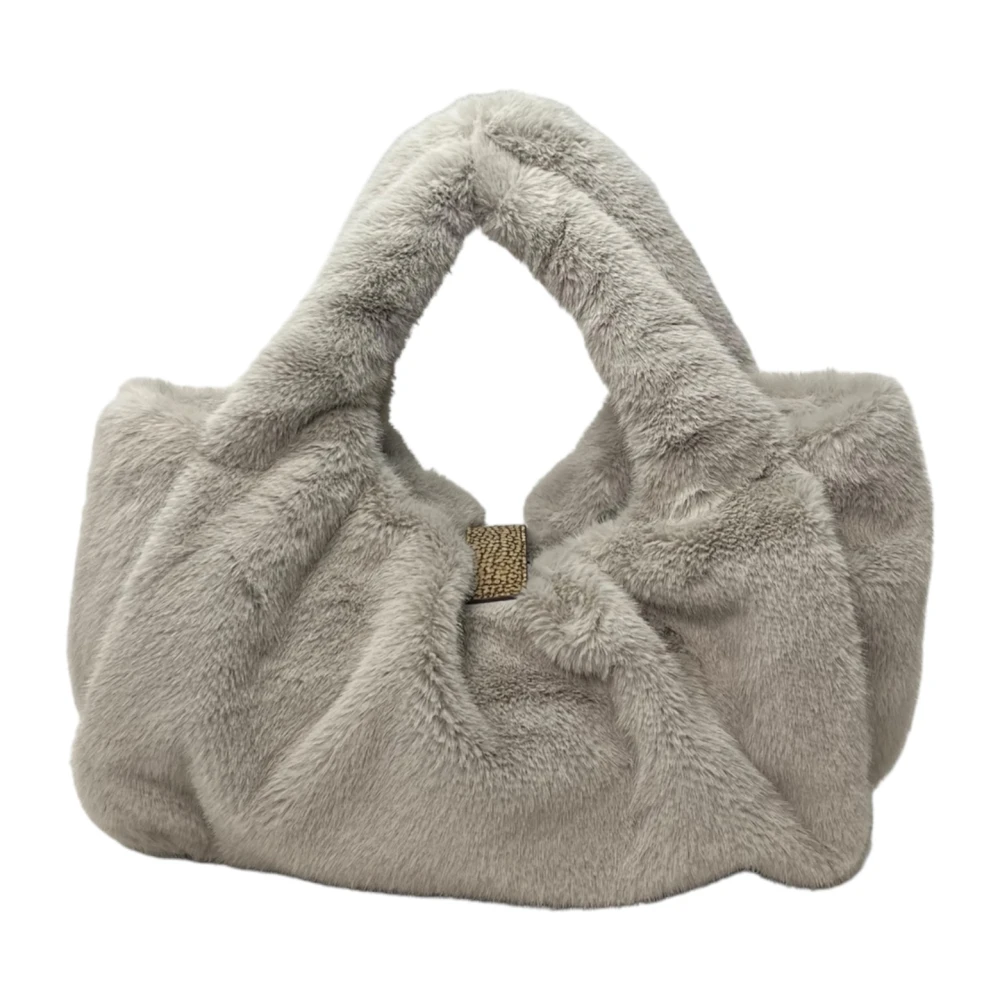 Borbonese Middelgrote Shopping Schoudertas Beige Dames