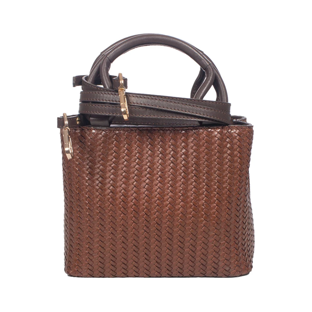 Tramontano Mini Leren Schoudertas Brown Dames