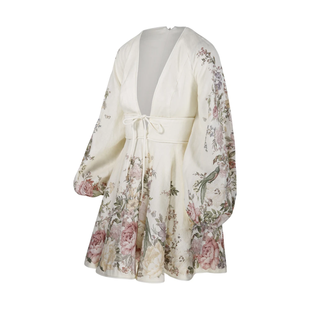 Zimmermann Bloemen Plunge Mini Jurk Multicolor Dames