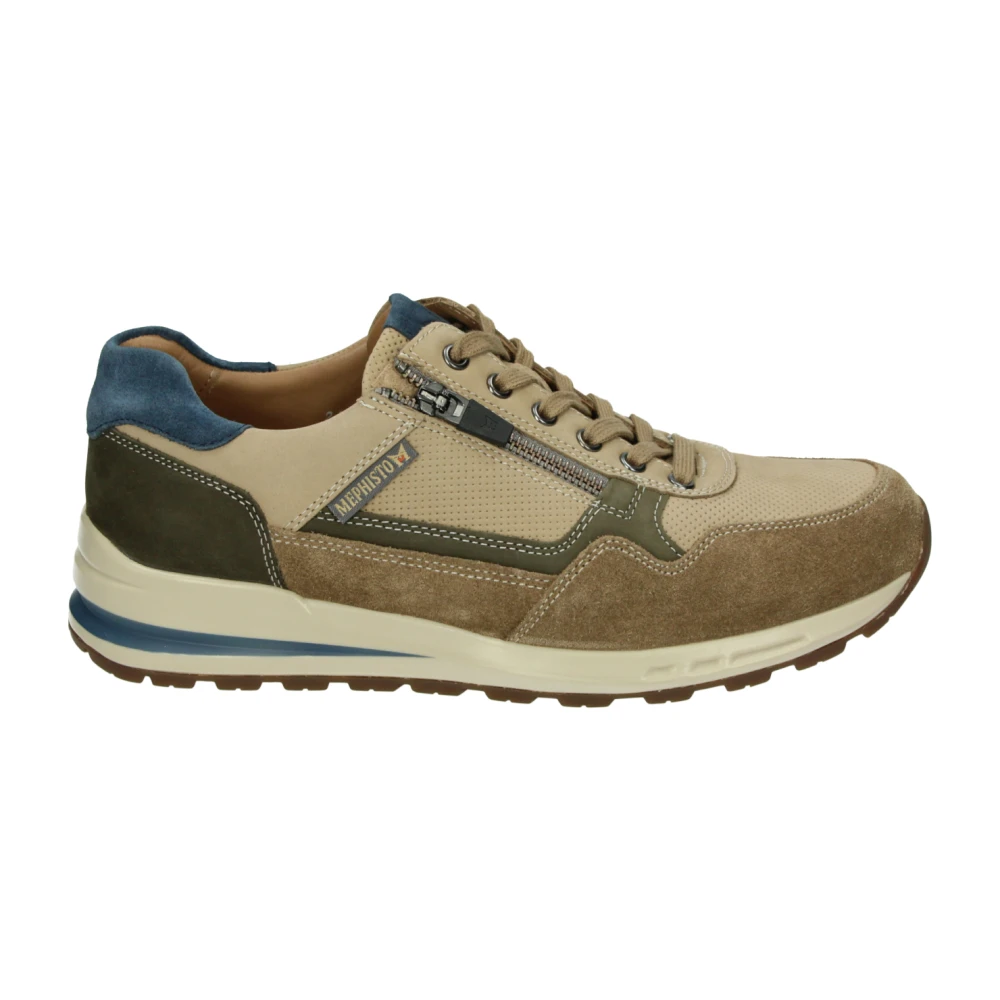 Mephisto Casual Leren Sneakers Taupe Heren Schoenen Beige