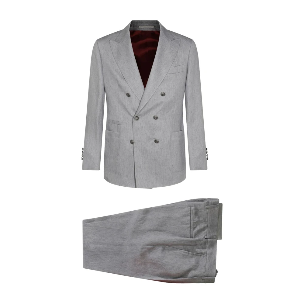 BRUNELLO CUCINELLI Elegante Grijze Jurk Gray Heren