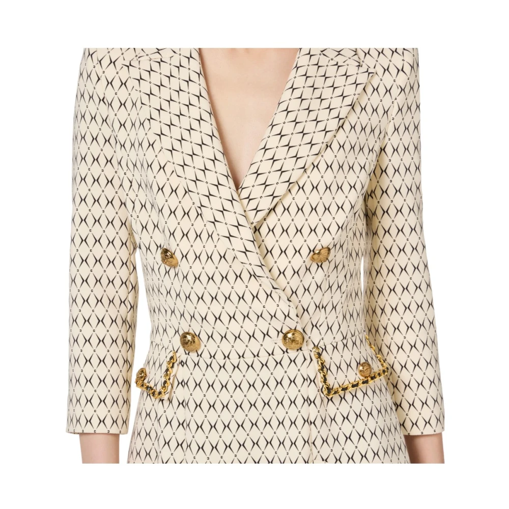 Elisabetta Franchi Stijlvolle Abto Jurk voor Vrouwen Beige Dames