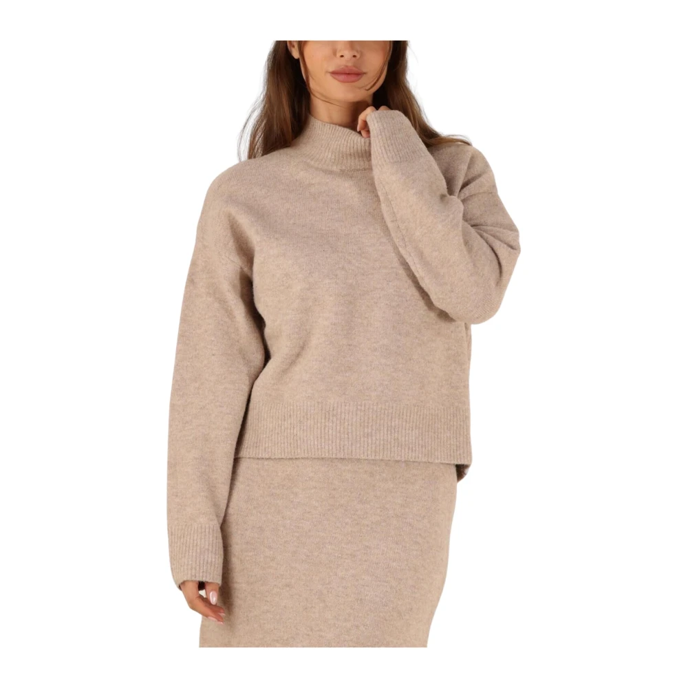NEO NOIR Elegante Paula Knit Blouse Beige Dames