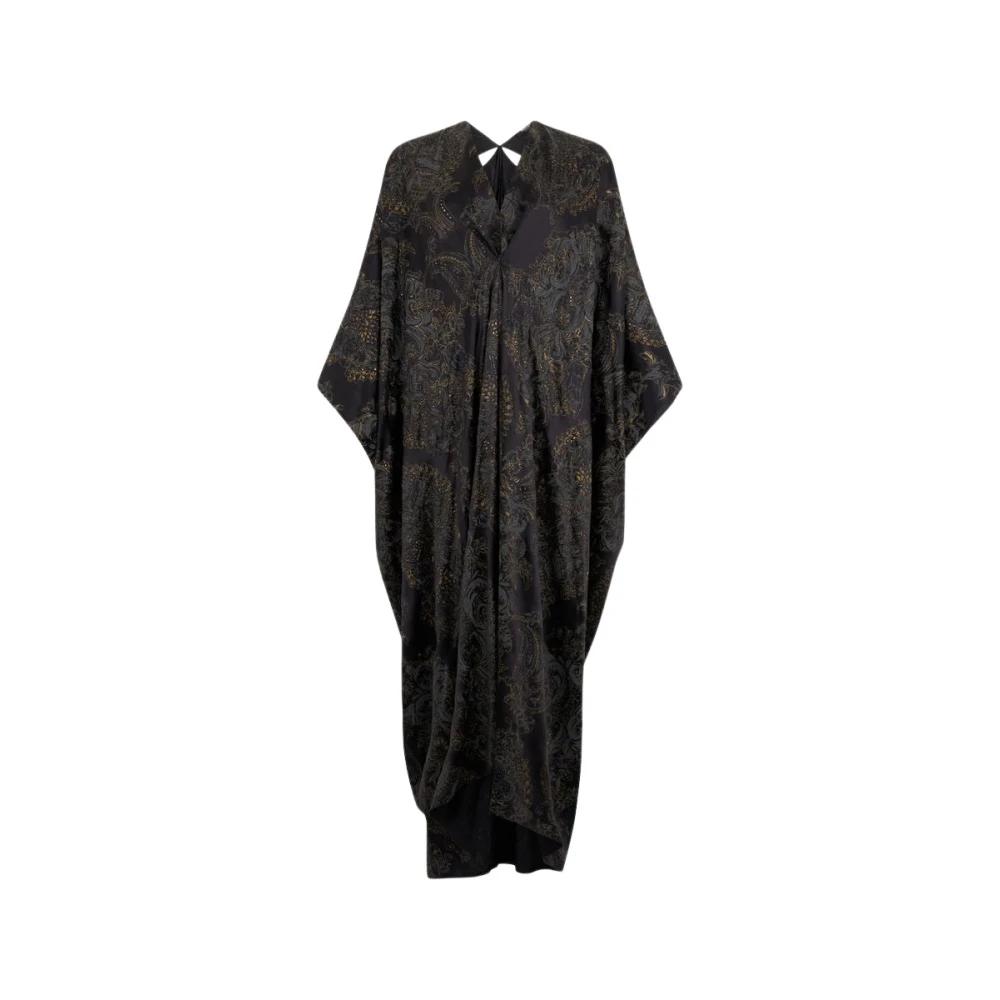 Roberto Cavalli Women's Black Floral Kaftan Dress - Maxi Dresses - One Size - Dresses