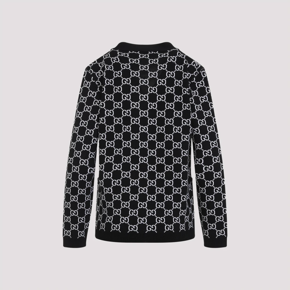 Gucci Reversible GG Wool Jacquard Cardigan Black Dames