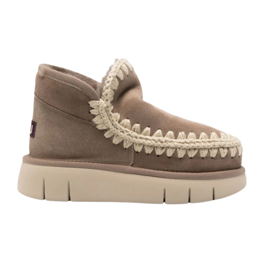 Mou, Skor, Dam, 40 EU, Grå Sheepskin Slip-On Sneakers