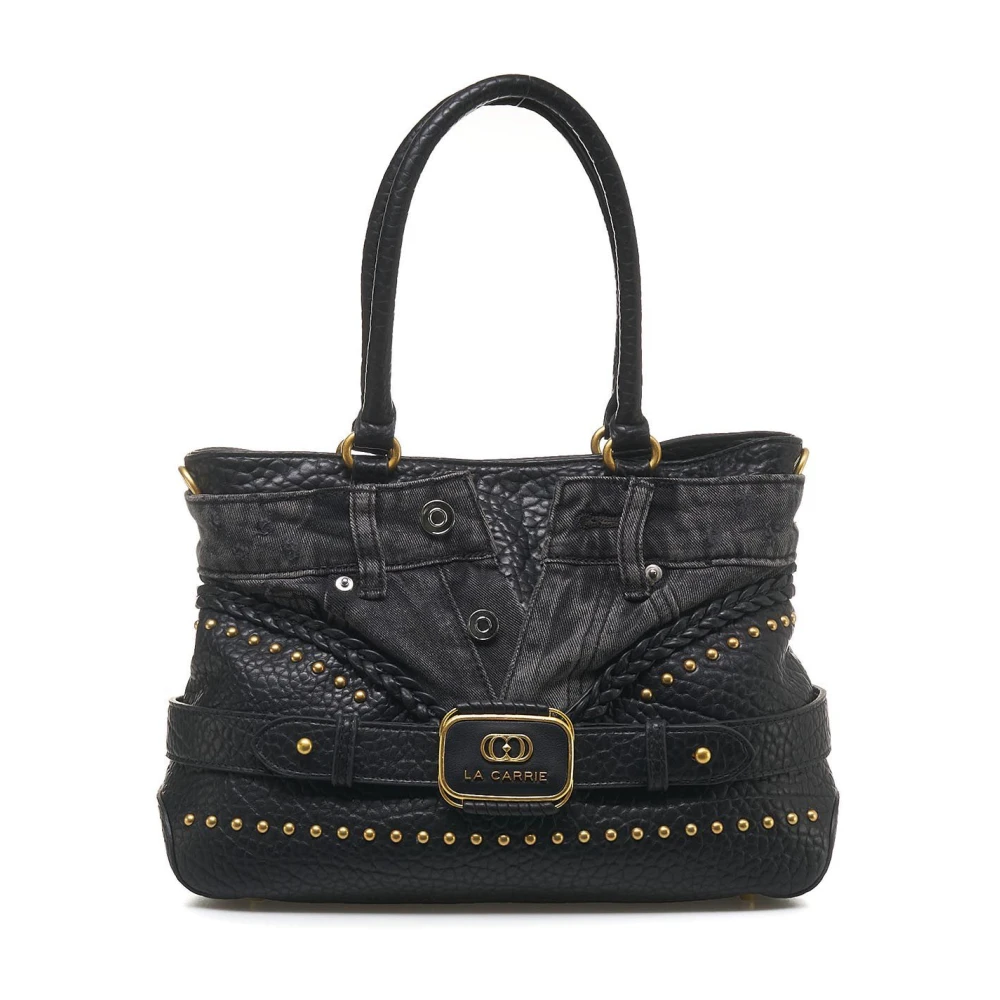 La Carrie Stijlvolle Handtas met Gouden Details Black Dames
