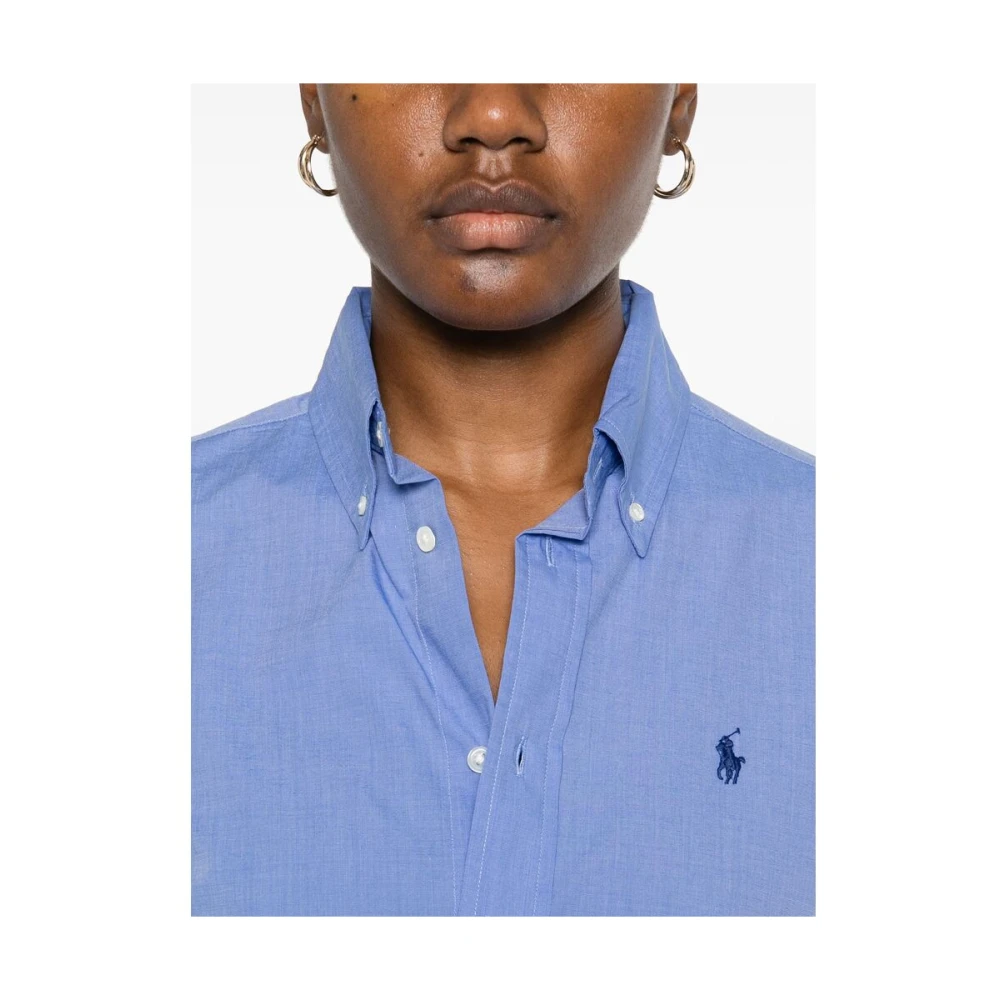 Ralph Lauren Stretch Slim Fit Overhemd Blue Dames