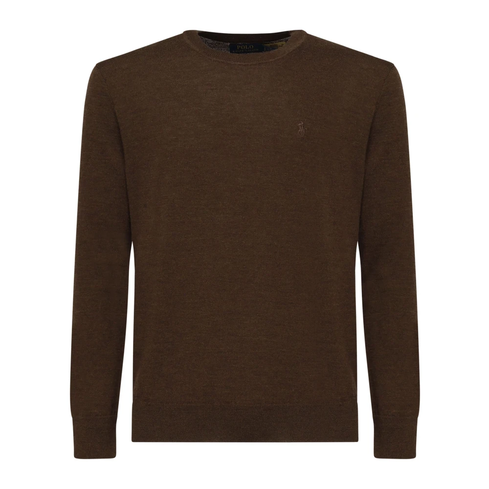 Polo Ralph Lauren Hombre Marrón Jersey De Lana Cuello Redondo