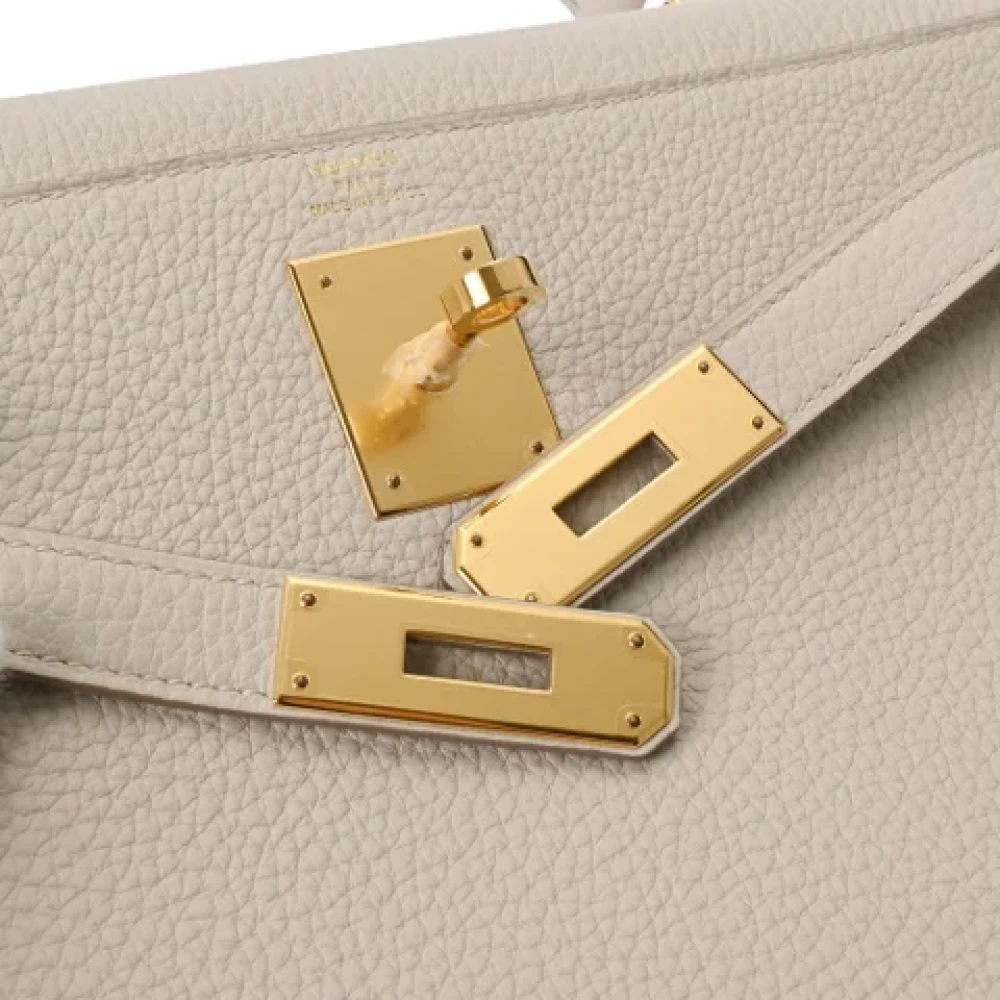 Hermès Vintage Pre-owned Leather handbags Beige Dames