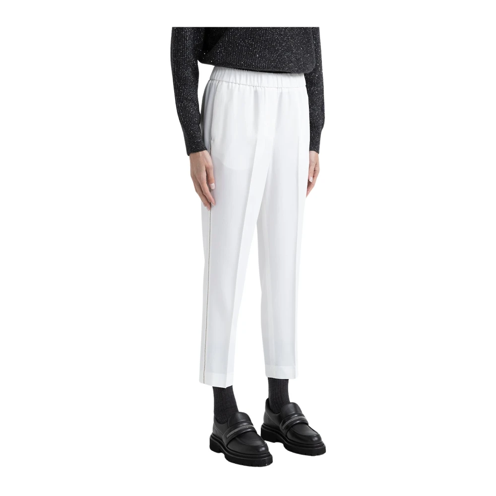 PESERICO Viscose en wol wortelbroek White Dames