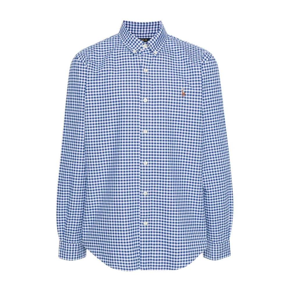 Polo Ralph Lauren Blauw geruite geborduurde overhemd Blue Heren