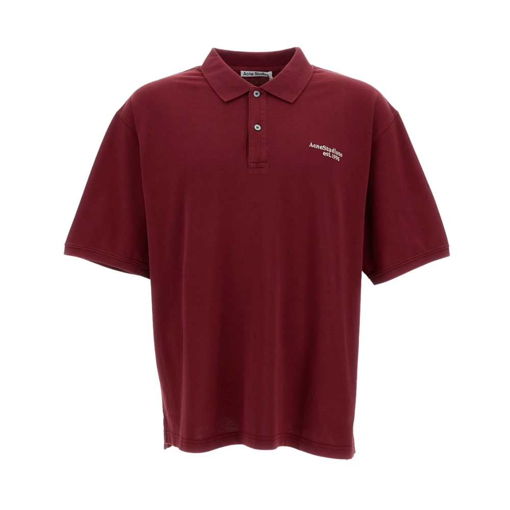 Acne Studios Men's Red Polo Logo
