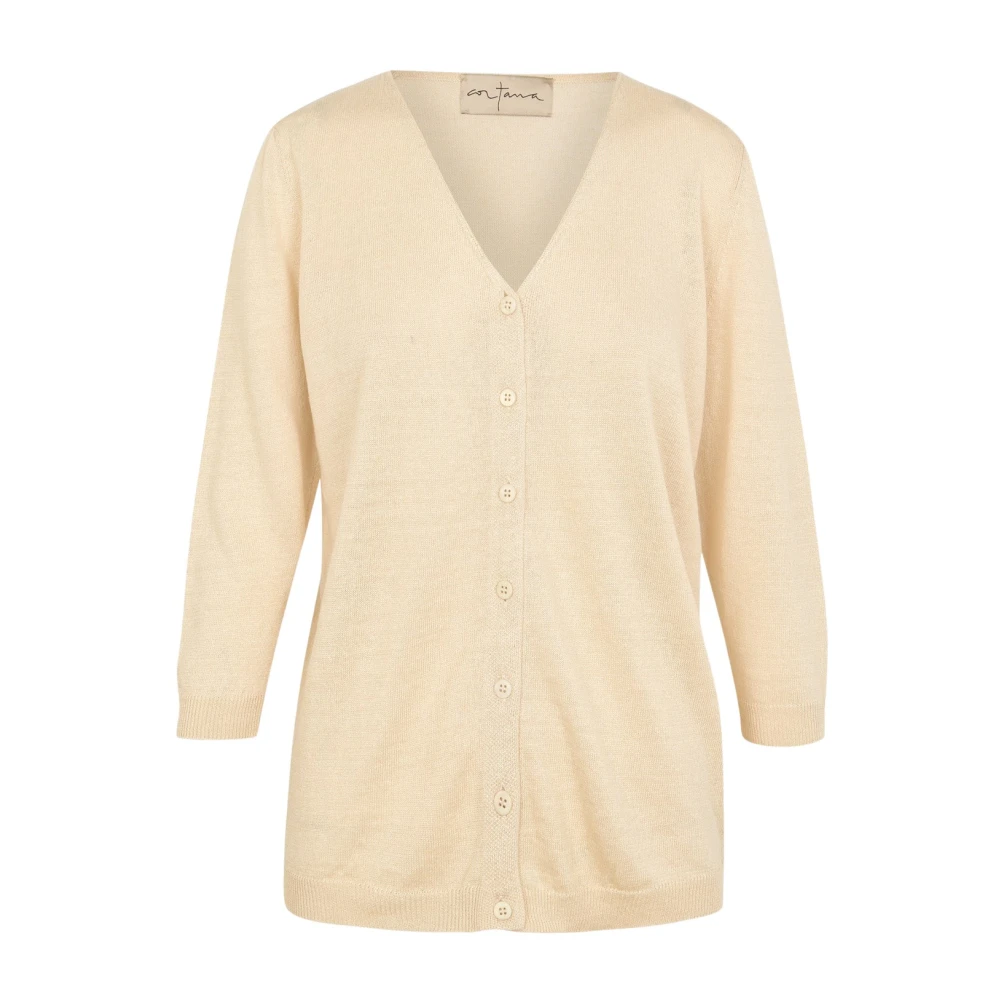 Cortana Women's Beige Noa Cardigan - Cardigans - Xl - Knitwear