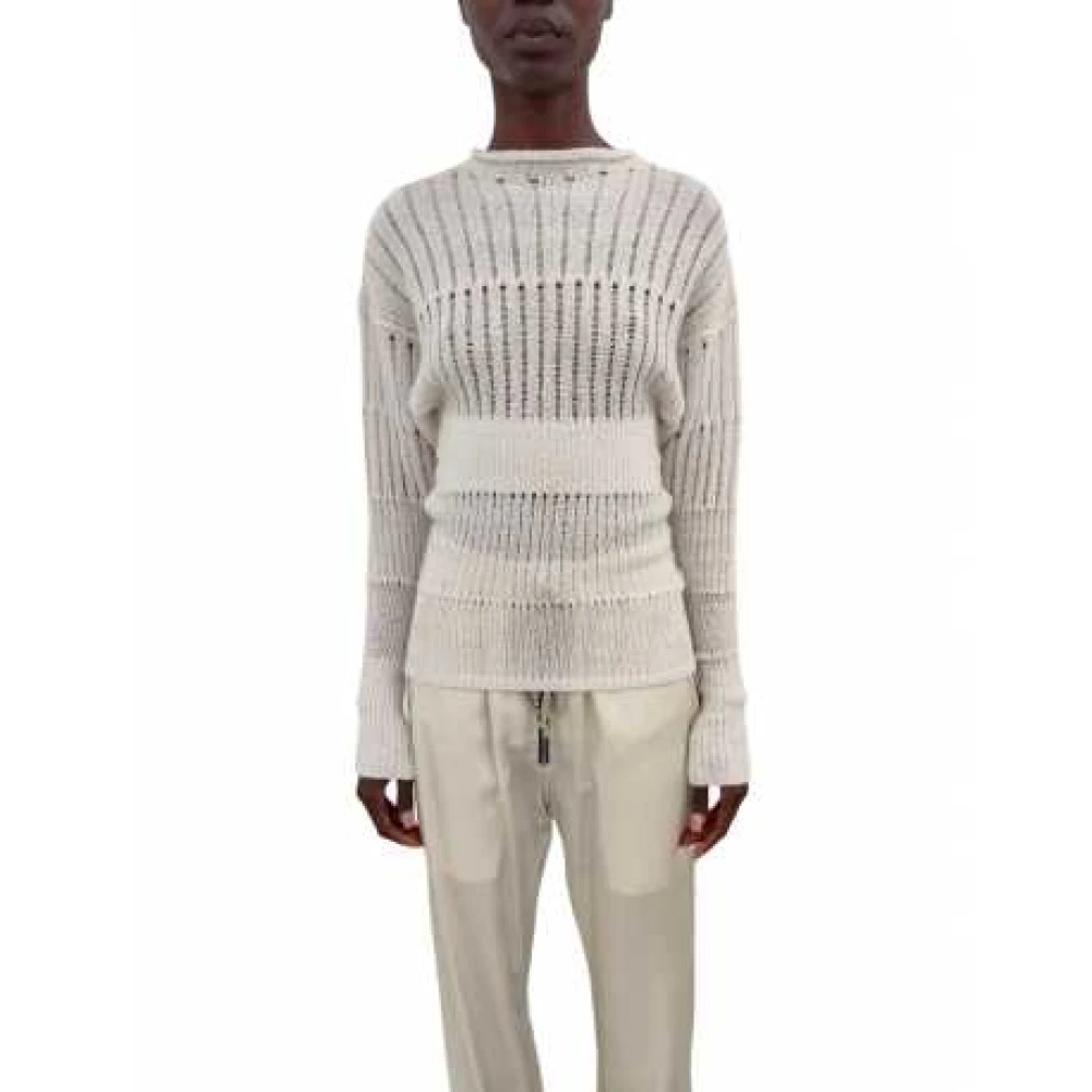 Rick Owens Open Gebreide Wol White Dames