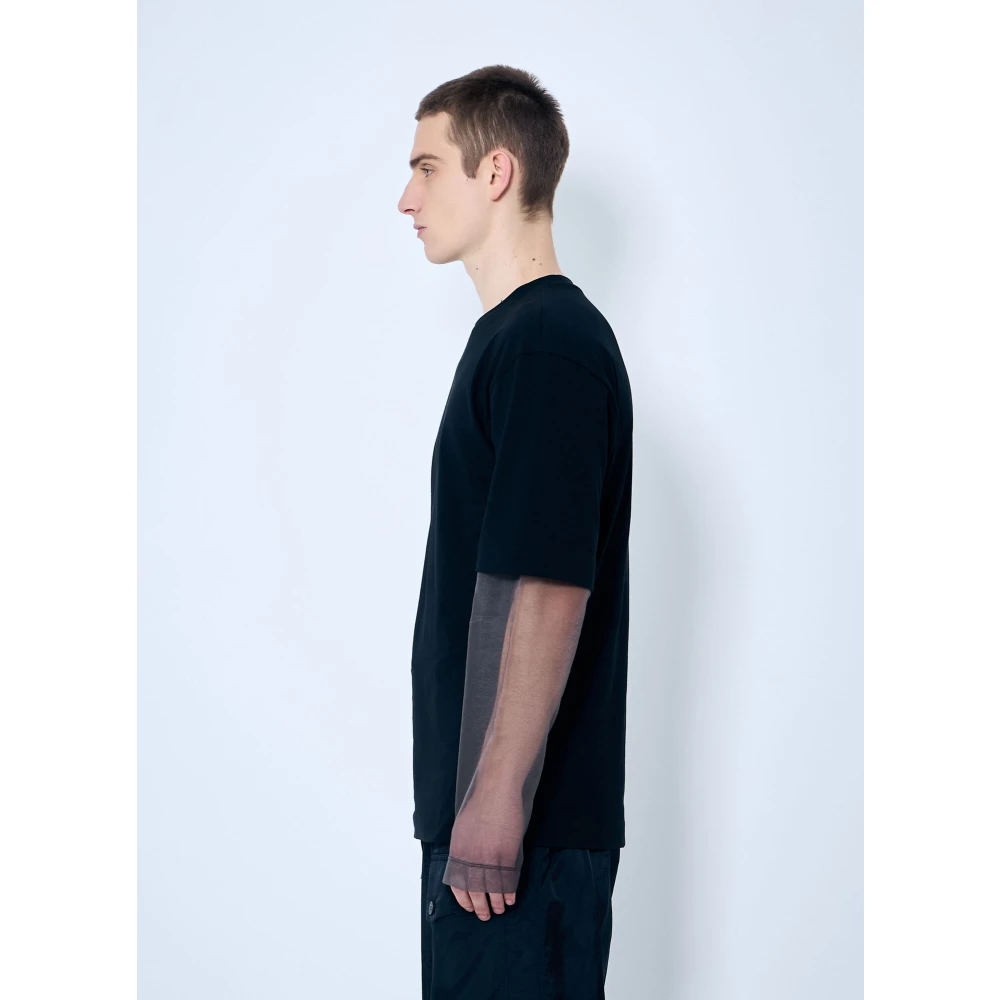 Dries Van Noten Katoenen Crewneck Top met Lange Mouwen Black Heren