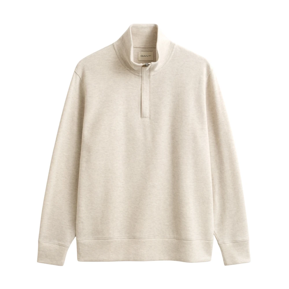 Gant Men's Gray Light Sacker Half Zip - Turtlenecks - 2XL - Knitwear