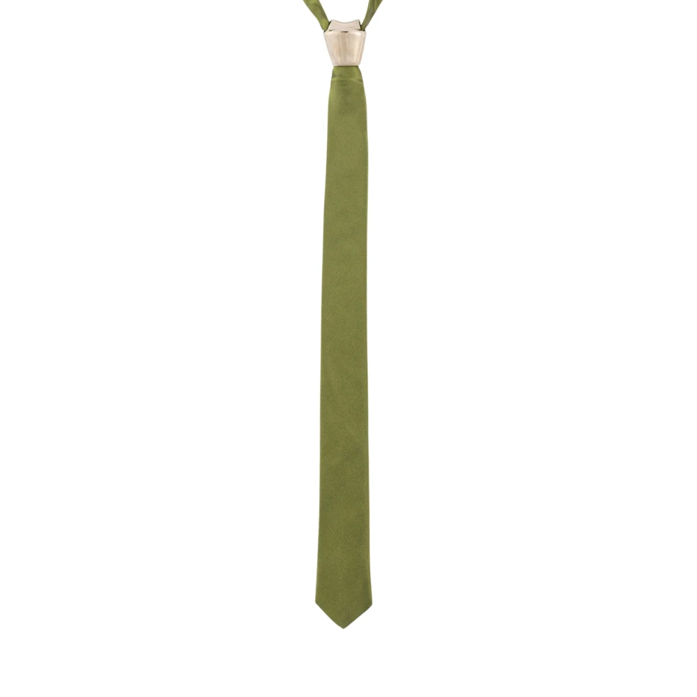 Corsinelabedoli Zijden stropdas met keramische knoop Green Heren