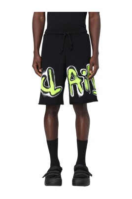 black-graffiti-print-shorts