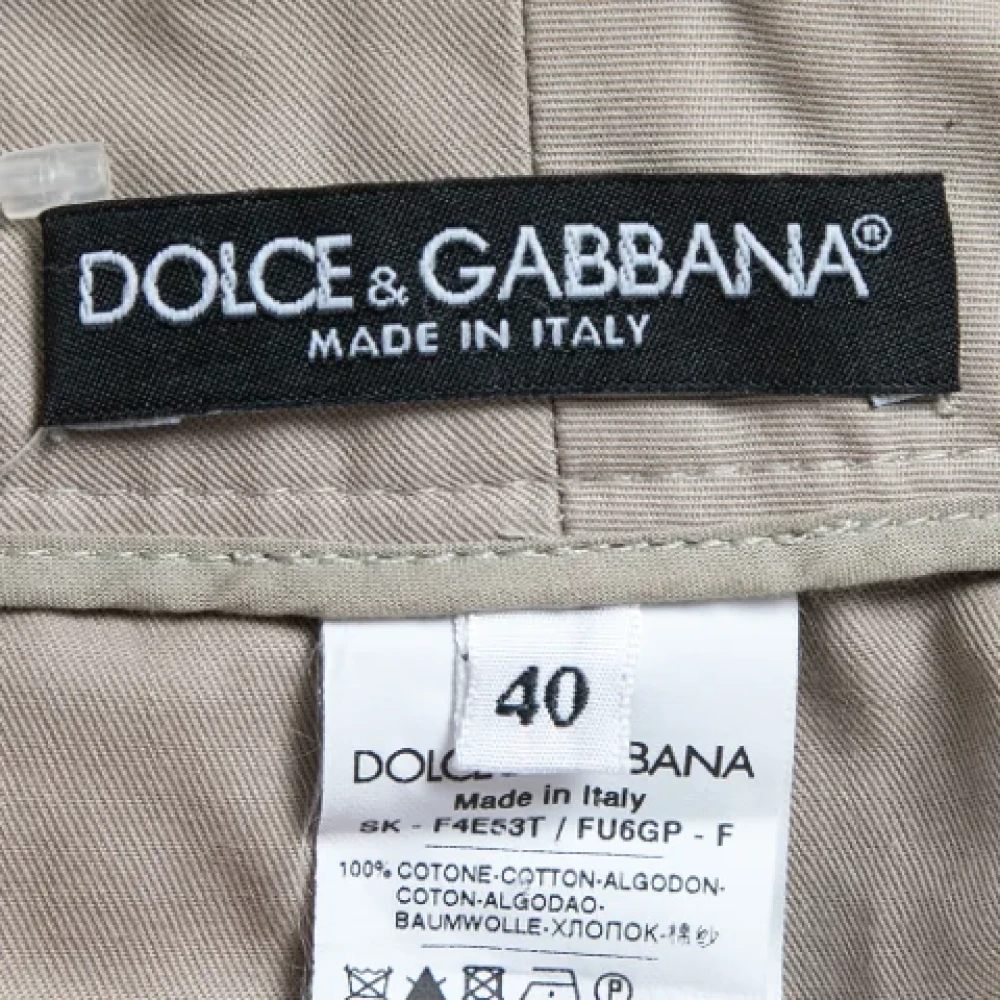 Dolce & Gabbana Pre-owned Cotton bottoms Beige Dames