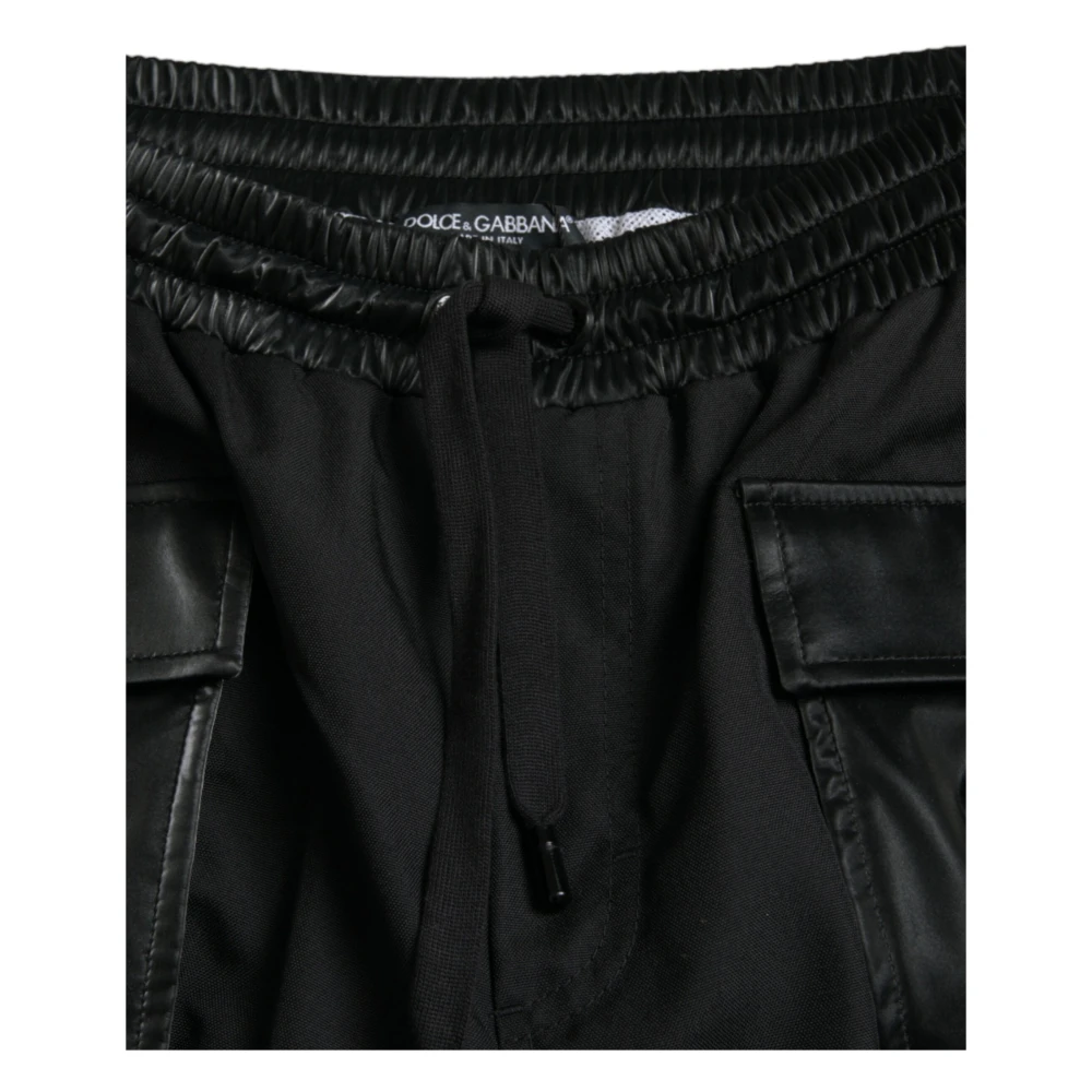 Dolce & Gabbana Zwarte Nylon Cargo Jogger Sweatpants Black Heren