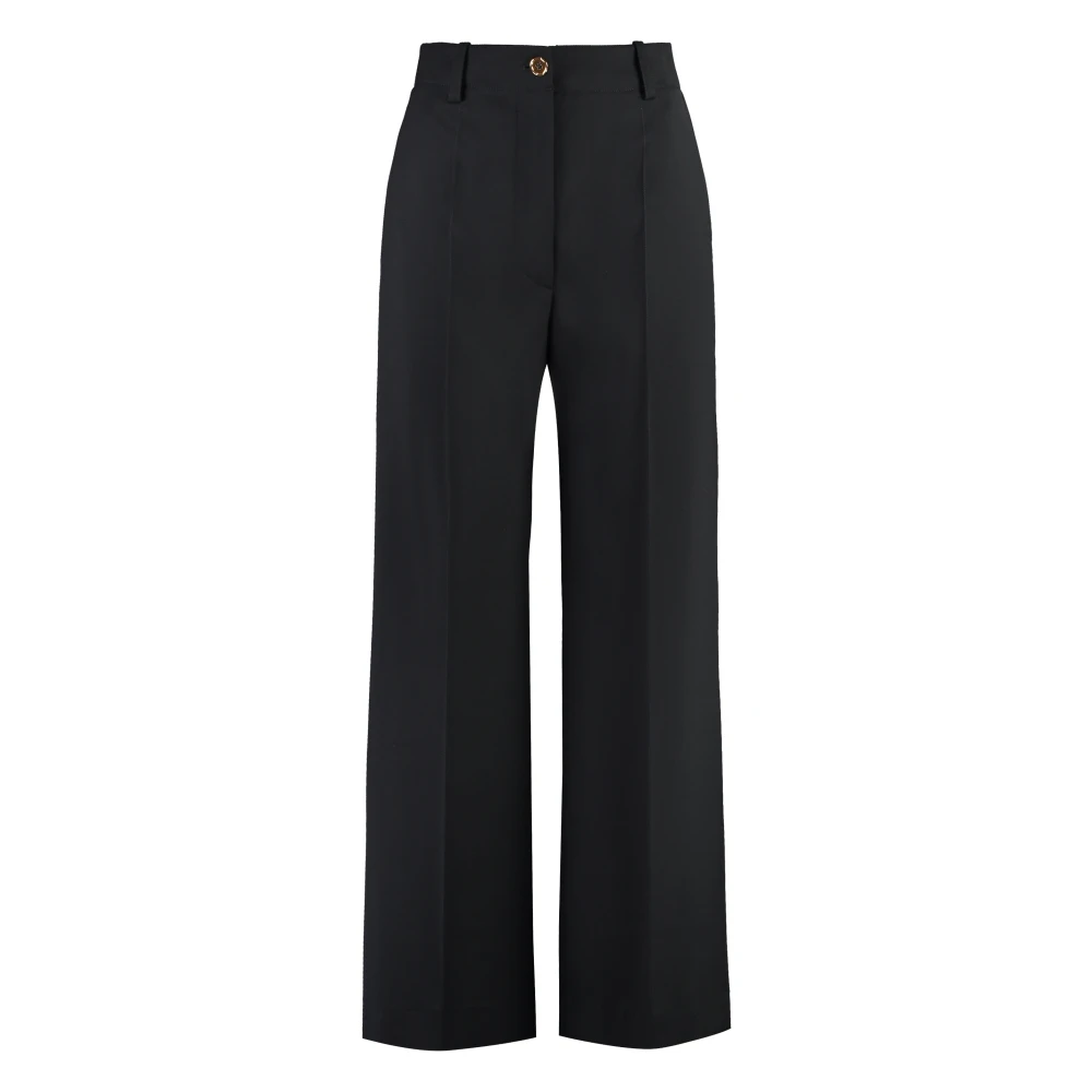 Patou Metalen Knoop Virgin Wool Broek Black Dames