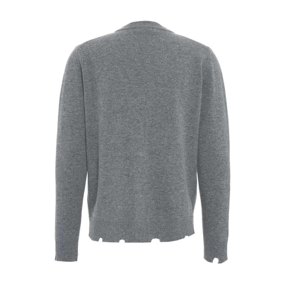 Mauro Grifoni Grijze Gebreide Trui Aw24 Handwas Gray Heren
