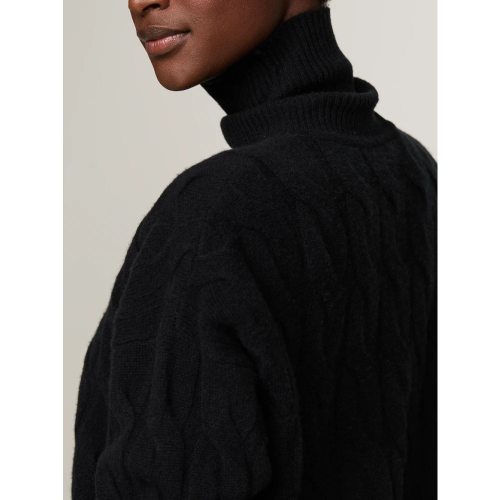 Tommy Hilfiger Zwarte Wol Dolcevita Sweater Black Dames