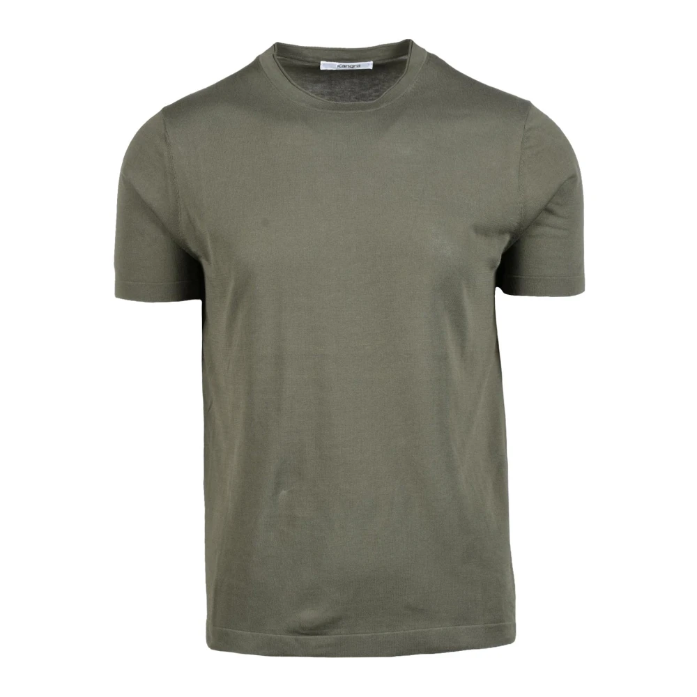 Kangra Katoenen Gebreid T-shirt Green Heren