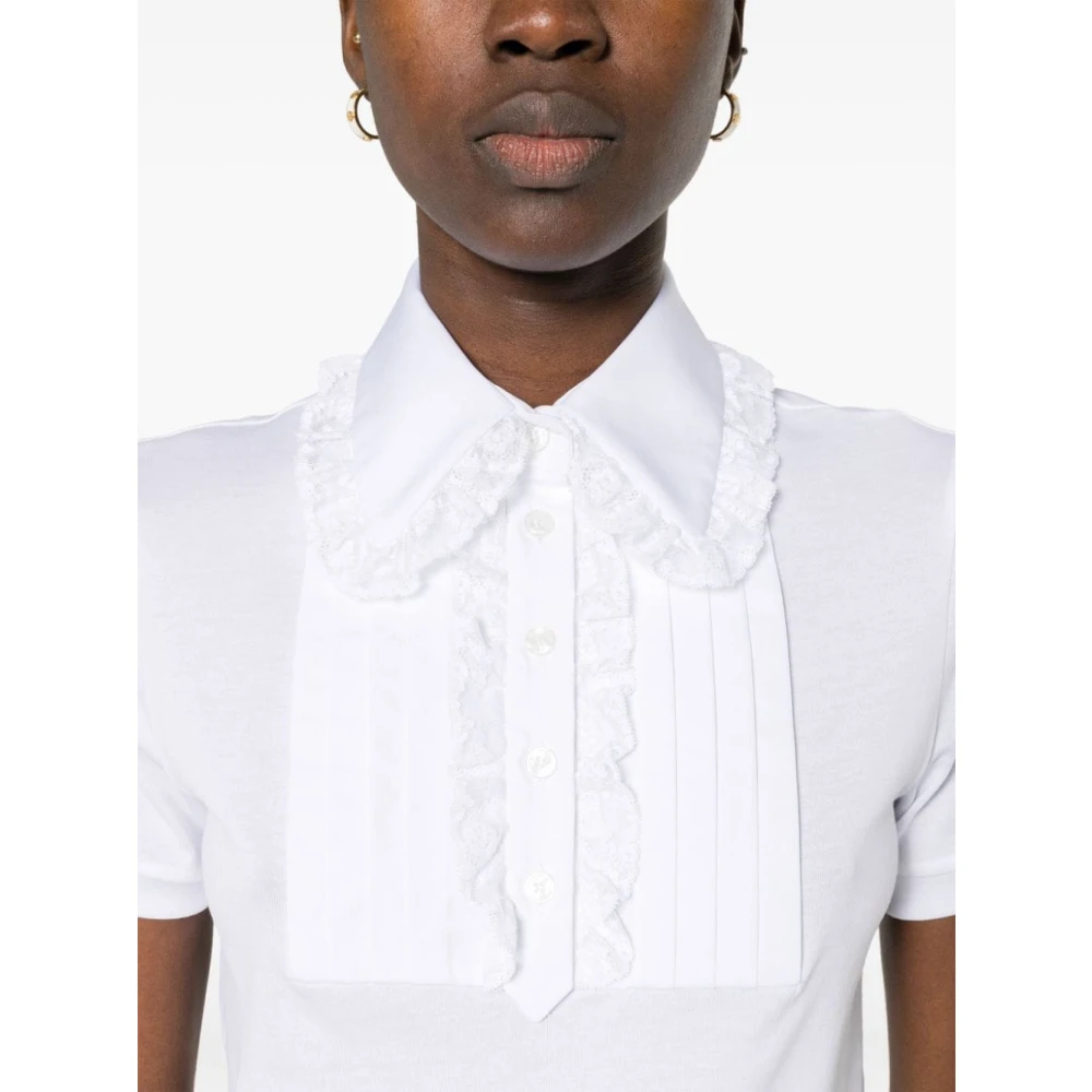 Dolce & Gabbana Witte Kant T-shirts en Polos White Dames