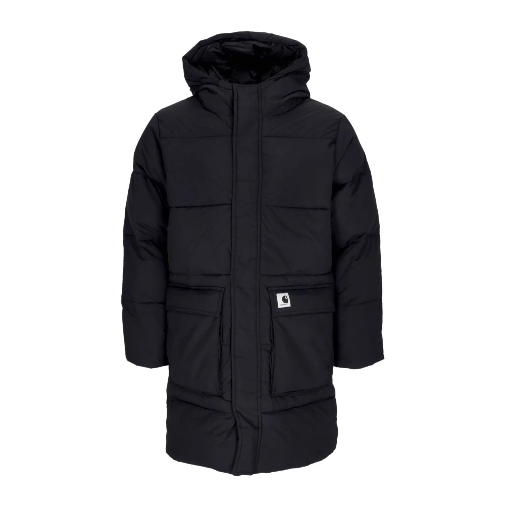 Carhartt WIP Zwarte Lange Donsjas Waterafstotend Black Dames