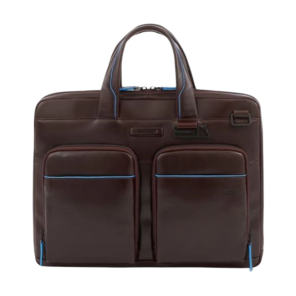 Piquadro Mörkbrun Läderhandväska med RFID-skydd Brown, Unisex