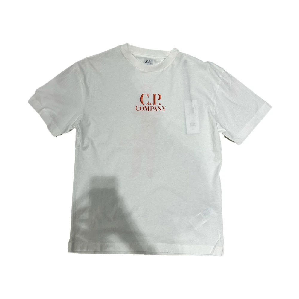 C.P. Company Lichtgewicht katoenen jersey T-shirt met bedrukt logo White Heren