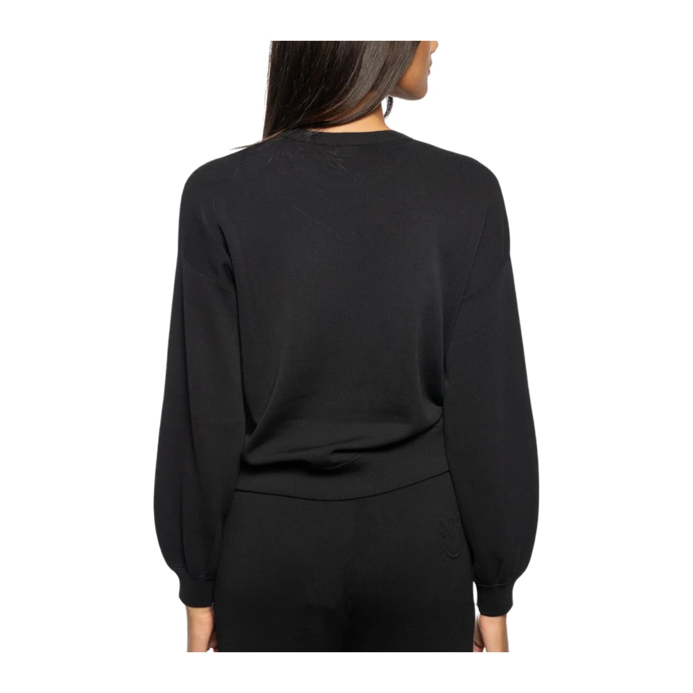 pinko Rasato Effect Gebreide Top Zwart Black Dames