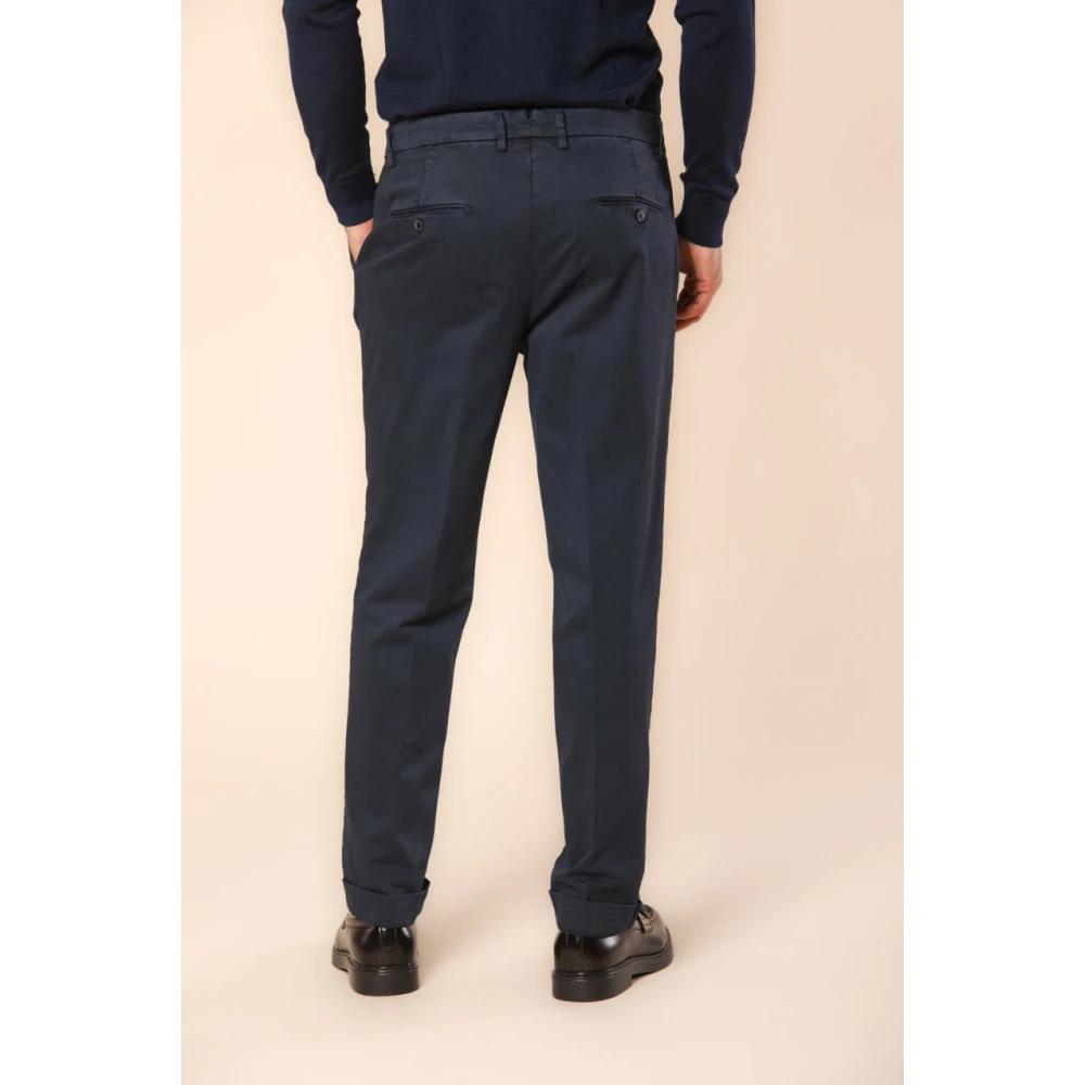 Mason's Diagonale Print Relaxte Fit Chino Broek Blue Heren