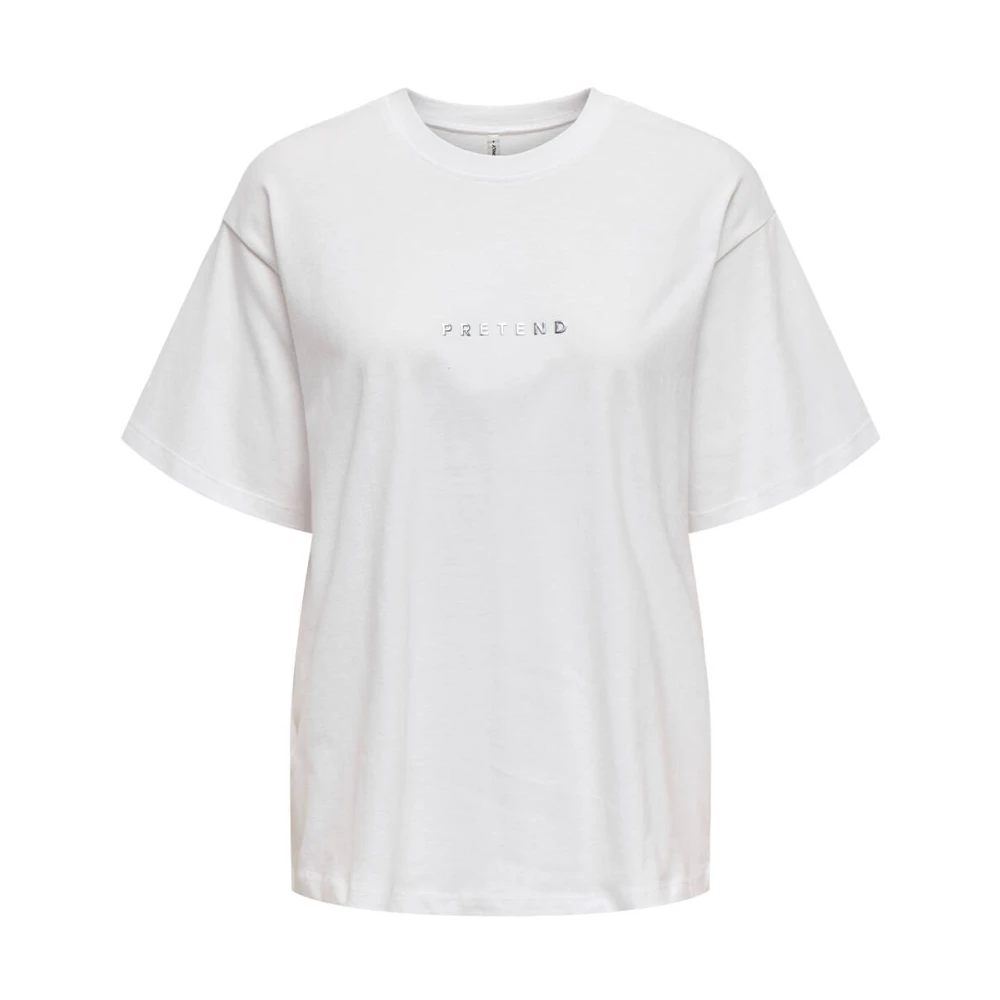Only Leven Tekst Detail Top White Dames