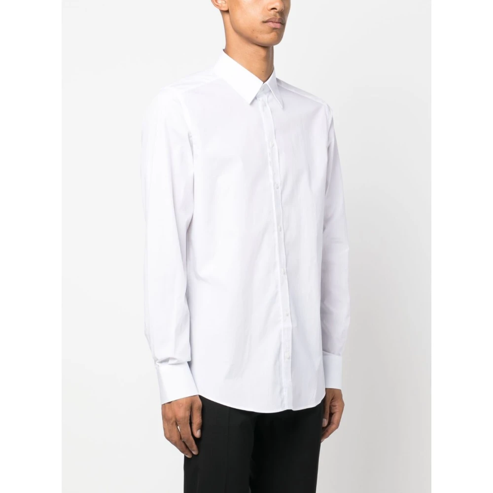 Dolce & Gabbana Witte Spread-Kraag Katoenen Overhemd White Heren