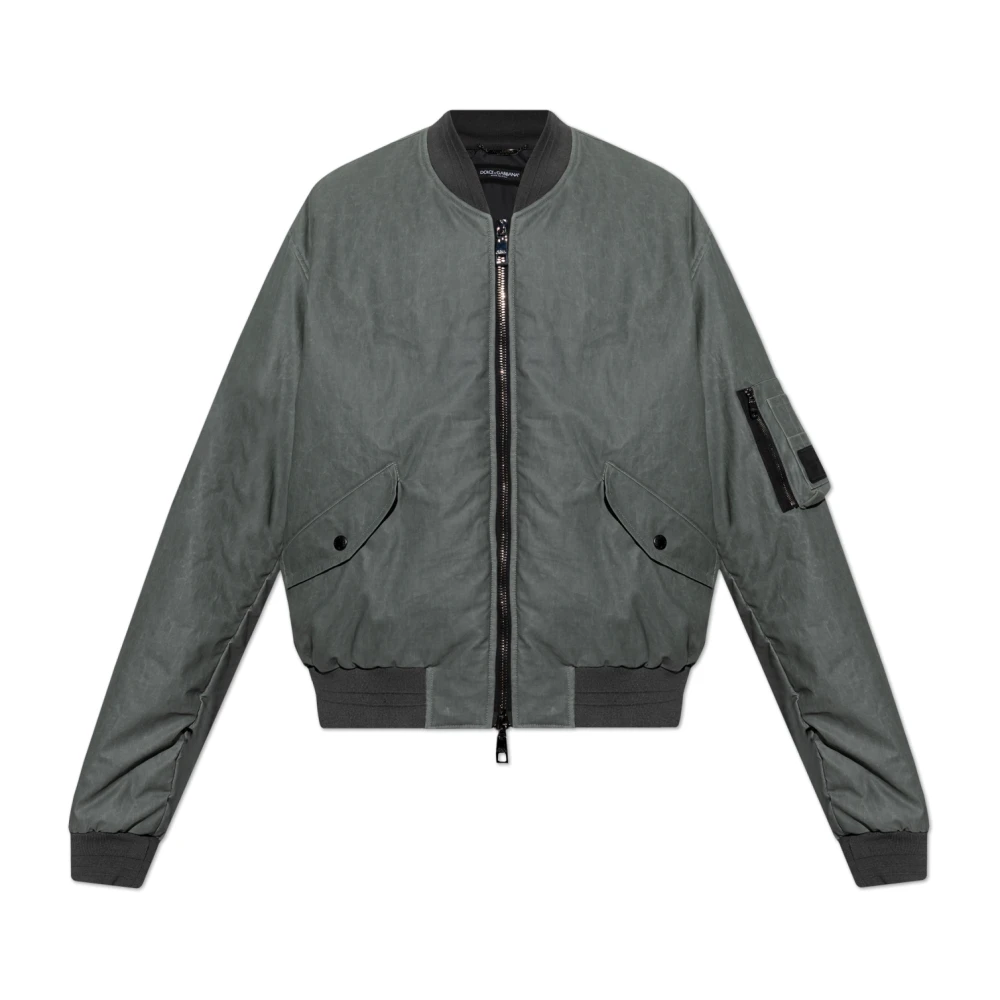 Dolce & Gabbana Men's Green Linen Jacket - Bomber Jackets - Xl - Jackets