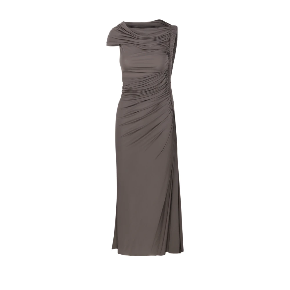 Alaïa Taupe Asym Pipe Jurk Beige Dames