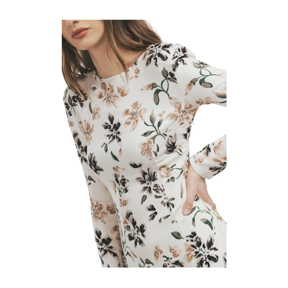 Mar De Margaritas Ivoor Midi Jurk met Voorspleet Beige Dames