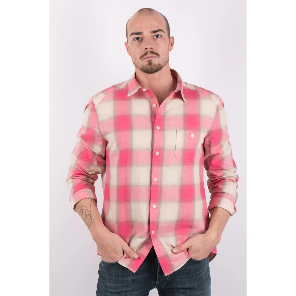 drykorn Geruit Crème Roze Overhemd Red Heren