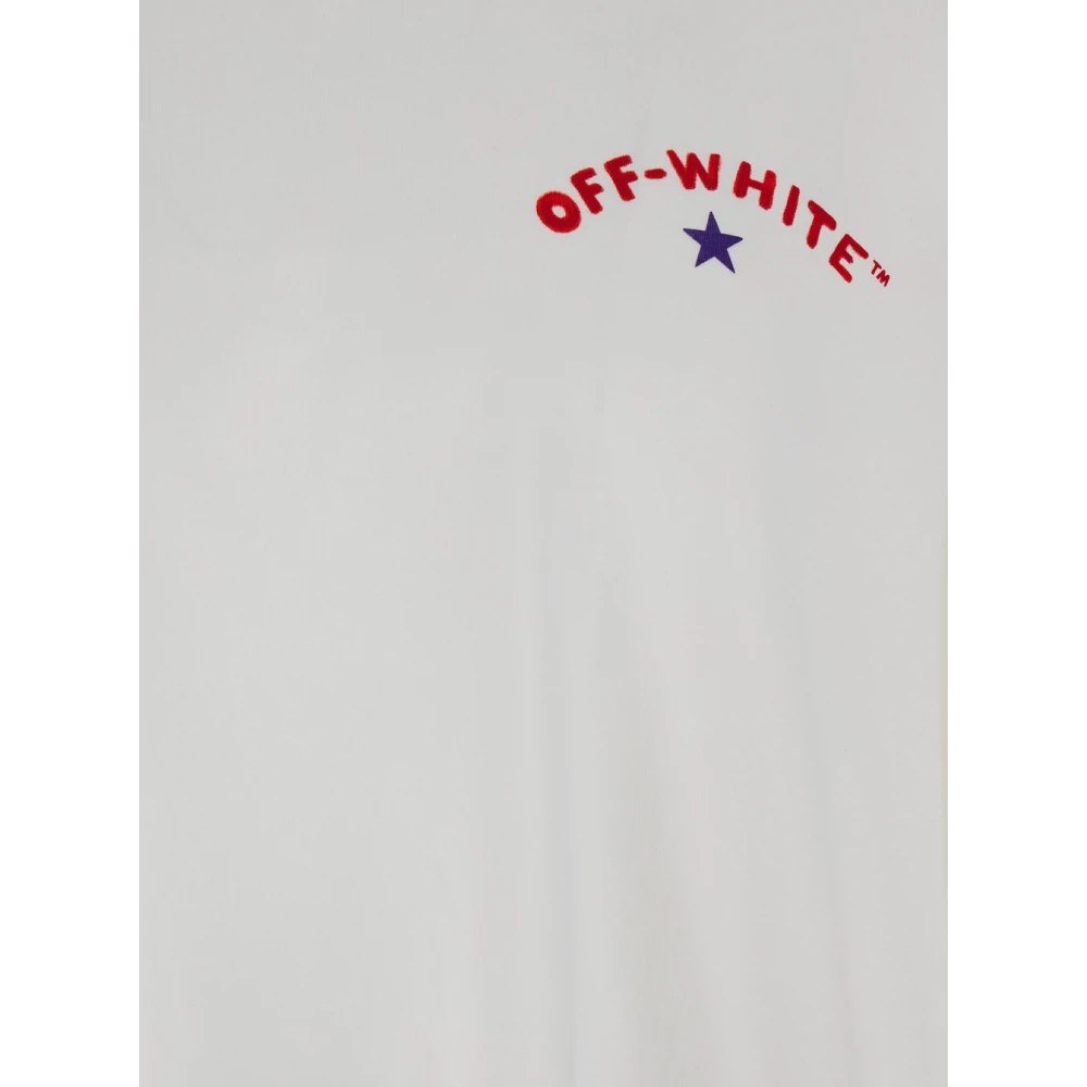 Off White Star Arrow White T-Shirt met Maxi Logo White Heren
